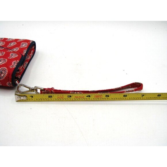 Vera Bradley Red Bandana Petite Paisley Printed Turnlock Wristlet Wallet Quilted - Picture 9 of 12